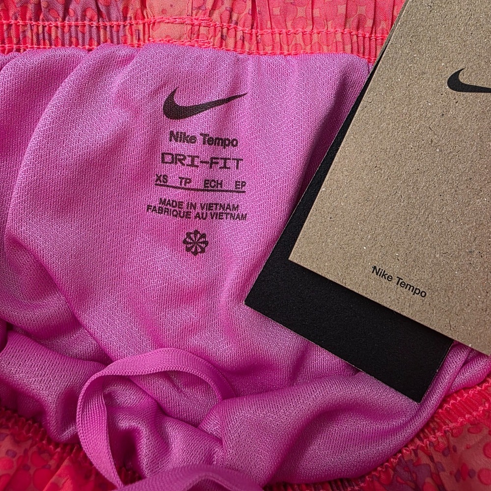 NWT Nike Women's DRI-FIT Size XS Tempo 3" Shorts Brief Lined Orange Purple Pink - Picture 3 of 3